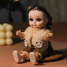 Load image into Gallery viewer, Bjd Doll 16CM 13 Movable Joints Cute Smile Face Shape and Bunny Ears Clothes Suit Doll Toy Best Gift for Kids
