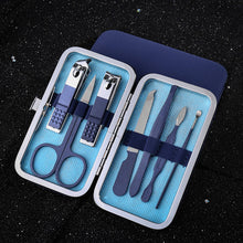 Load image into Gallery viewer, Blue Scissors Nail Clippers Set Nail Cutting Pliers Pedicure Knife Dead Skin Pliers Nail Groove Inflammation Nail Manicure Tool
