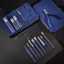 Load image into Gallery viewer, Blue Scissors Nail Clippers Set Nail Cutting Pliers Pedicure Knife Dead Skin Pliers Nail Groove Inflammation Nail Manicure Tool
