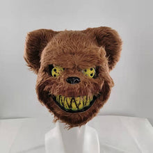 Load image into Gallery viewer, Bloody Plush Bunny Mask Halloween Ghost Festival Mask Realistic Bloody Bear Headgear Performance Prop Halloween Horror Mask
