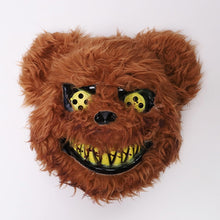 Load image into Gallery viewer, Bloody Plush Bunny Mask Halloween Ghost Festival Mask Realistic Bloody Bear Headgear Performance Prop Halloween Horror Mask
