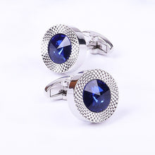 Load image into Gallery viewer, Blue Crystal Cone Cufflinks Men Classic   Blue Prismatic Cuff Button Designer High Quality Men's Shirt Taper Cuff Links
