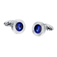 Load image into Gallery viewer, Blue Crystal Cone Cufflinks Men Classic   Blue Prismatic Cuff Button Designer High Quality Men's Shirt Taper Cuff Links

