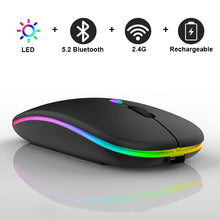 Load image into Gallery viewer, Wireless With USB Rechargeable  RGB Mouse BT5.2 For Laptop Computer PC Macbook Gaming Mouse 2.4GHz 1600DPI
