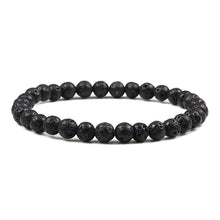 Load image into Gallery viewer, Buddha Black White Natural Stone Rock Lava Beads Strand Bracelet Men Women Rosary Bracelets Meditation Bangles Yoga Jewelry Gift
