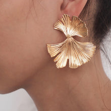 Load image into Gallery viewer, Bohemian Geometric Gold Color Ginkgo biloba Leaf Shape Drop Earrings for Women Statement Earring Jewelry Accessories Punk
