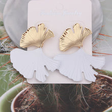 Load image into Gallery viewer, Bohemian Geometric Gold Color Ginkgo biloba Leaf Shape Drop Earrings for Women Statement Earring Jewelry Accessories Punk
