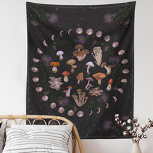 Load image into Gallery viewer, Botanical Cactus Tapestry Wall Hanging Moon Starry Mushroom Chart Hippie Bohemian Tapestries Psychedelic Witchcraft Home Decor

