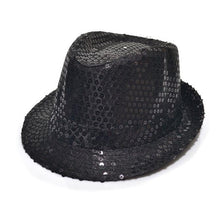 Load image into Gallery viewer, Boy Girl Men Woman Sequin Hat Bow Tie Gloves for Fancy Dress  Birthday Party Cap Jazz Hat Dance Show Tie Wedding Props Costume
