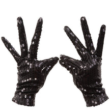 Load image into Gallery viewer, Boy Girl Men Woman Sequin Hat Bow Tie Gloves for Fancy Dress  Birthday Party Cap Jazz Hat Dance Show Tie Wedding Props Costume

