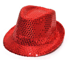 Load image into Gallery viewer, Boy Girl Men Woman Sequin Hat Bow Tie Gloves for Fancy Dress  Birthday Party Cap Jazz Hat Dance Show Tie Wedding Props Costume
