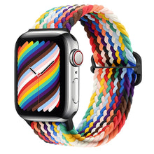 Load image into Gallery viewer, Braided solo loop strap For Apple watch band 44mm 40mm Series 7 6 54SE Adjustable elastic nylon strap for iwatch 3 42mm 38mm Bracelet
