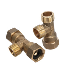 Load image into Gallery viewer, Brass pipe fitting male-female thread conversion connection 1/2” T-shaped three-way copper water oil gas adapter garden fittings

