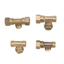 Load image into Gallery viewer, Brass pipe fitting male-female thread conversion connection 1/2” T-shaped three-way copper water oil gas adapter garden fittings
