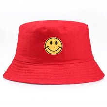 Load image into Gallery viewer, Bucket Hats For Women Embroidery Cartoon Smile Fisherman Hat Summer Fashion Simple Couple Visor Bob Sun Caps
