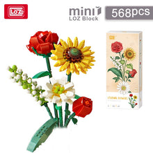 Load image into Gallery viewer, Building Block Bouquet 3D Model Toy Home Decoration Plant Potted Chrysanthemum Rose Flower Assembly Brick Girl Toy Child Gift
