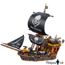 Load image into Gallery viewer, Building Block Large Pirate Ship Boat Black Pearl Silent Maria Adventure Caribbean Sea Educational Bricks Toy Boy Gift
