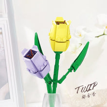 Load image into Gallery viewer, Building Blocks Flower Diy Plant Potted Tulip Lavender Simulation Bouquet Home Decoration Girl Gift Children Educational Toys
