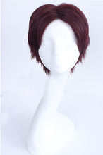 Load image into Gallery viewer, Bungou Stray Dogs Sakunosuke Oda Short Brown Red Styled Cosplay Wig Heat Resistant Hair Cos Wigs + Wig Cap
