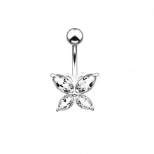 Load image into Gallery viewer, Zircon Belly Button Ring Surgical Steel Barbells Button Ring DIY Belly Ring Barbell Dangle Belly Rings Body Jewelry
