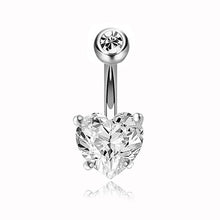 Load image into Gallery viewer, Zircon Belly Button Ring Surgical Steel Barbells Button Ring DIY Belly Ring Barbell Dangle Belly Rings Body Jewelry
