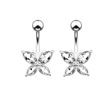 Load image into Gallery viewer, Zircon Belly Button Ring Surgical Steel Barbells Button Ring DIY Belly Ring Barbell Dangle Belly Rings Body Jewelry
