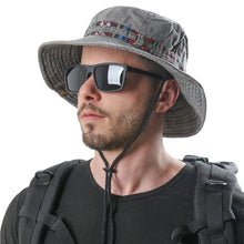 Load image into Gallery viewer, Cotton UV Protection Sun Hats For Women Men Fishing Hiking Bucket Hat Floral Ribbon Design Outdoor Beach Cap

