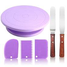 Load image into Gallery viewer, Cake Stand Turntable Rotating Base Cake Plastic Dough Knife Decorating 10 Inch Cream Cakes Stand set Cake Rotary Turntable tool

