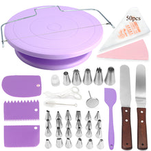 Load image into Gallery viewer, Cake Stand Turntable Rotating Base Cake Plastic Dough Knife Decorating 10 Inch Cream Cakes Stand set Cake Rotary Turntable tool
