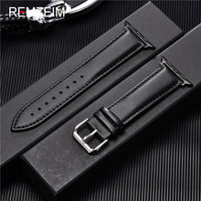 Load image into Gallery viewer, Calfskin Genuine Leather Watchband 38mm 40mm 41mm for iwatch 7 2 3 4 5 6 Soft Replace Wrist Strap 42mm 44mm 45mm for Apple Watch
