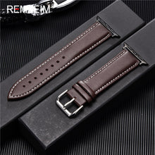Load image into Gallery viewer, Calfskin Genuine Leather Watchband 38mm 40mm 41mm for iwatch 7 2 3 4 5 6 Soft Replace Wrist Strap 42mm 44mm 45mm for Apple Watch
