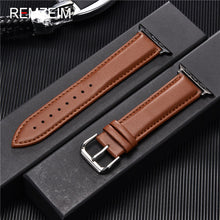 Load image into Gallery viewer, Calfskin Genuine Leather Watchband 38mm 40mm 41mm for iwatch 7 2 3 4 5 6 Soft Replace Wrist Strap 42mm 44mm 45mm for Apple Watch
