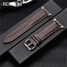 Load image into Gallery viewer, Calfskin Genuine Leather Watchband 38mm 40mm 41mm for iwatch 7 2 3 4 5 6 Soft Replace Wrist Strap 42mm 44mm 45mm for Apple Watch
