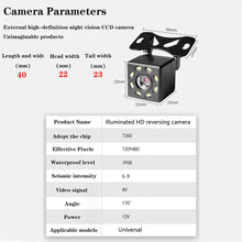 Load image into Gallery viewer, Car Rear View Camera 4LED Night Vision Reversing Automatic Parking Monitor CCD IP68 Waterproof 170 Degree High-Definition Image

