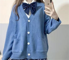 Load image into Gallery viewer, Cardigan Women Solid Oversize Loose Sweaters Student Preppy Sweet Girl Cute Knitwear New All-match Soft
