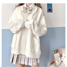 Load image into Gallery viewer, Cardigan Women Solid Oversize Loose Sweaters Student Preppy Sweet Girl Cute Knitwear New All-match Soft
