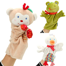 Load image into Gallery viewer, Cartoon Animal Finger Puppet Plush Toys Puppet Monkey/Frog/Duck Figurine Child Baby Favor Doll Tell Story Props Educational Toys
