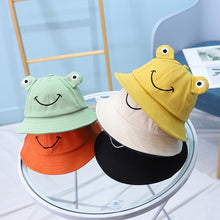 Load image into Gallery viewer, Cartoon Frog Kids Bucket Hat Children Summer Hats Boys Sun Caps Sun Protective Baby Hats Caps
