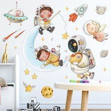 Load image into Gallery viewer, Cartoon Space Rocket Height Measure Up Ruler Wall Sticker for Kids Rooms Growth Chart Nursery Room Decor Wall Art

