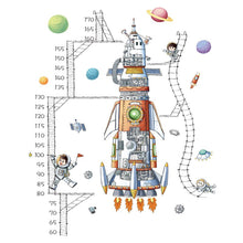 Load image into Gallery viewer, Cartoon Space Rocket Height Measure Up Ruler Wall Sticker for Kids Rooms Growth Chart Nursery Room Decor Wall Art
