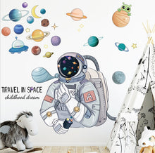 Load image into Gallery viewer, Cartoon Space Rocket Height Measure Up Ruler Wall Sticker for Kids Rooms Growth Chart Nursery Room Decor Wall Art
