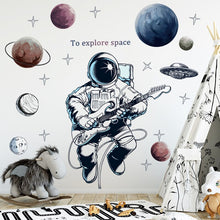 Load image into Gallery viewer, Cartoon Space Rocket Height Measure Up Ruler Wall Sticker for Kids Rooms Growth Chart Nursery Room Decor Wall Art
