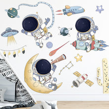 Load image into Gallery viewer, Cartoon Space Rocket Height Measure Up Ruler Wall Sticker for Kids Rooms Growth Chart Nursery Room Decor Wall Art
