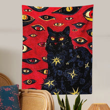 Load image into Gallery viewer, Cat Coven Tapestry Printed Witchcraft Hippie Wall Hanging Bohemian Wall Tapestry Mandala Wall Art Aesthetic Room Decor Decor
