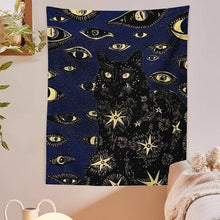 Load image into Gallery viewer, Cat Coven Tapestry Printed Witchcraft Hippie Wall Hanging Bohemian Wall Tapestry Mandala Wall Art Aesthetic Room Decor Decor
