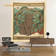 Load image into Gallery viewer, Cat Tarot Card Tapestry Wall Hanging Boho Hippie Sun Moon Star Cloth Fabric Large Tapestry Aesthetic Interior Dorm Bedroom Decor
