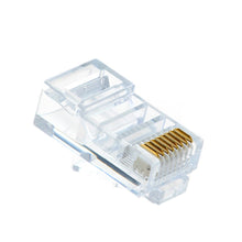 Load image into Gallery viewer, Cat5e UTP 8P8C RJ45 Connectors Gold Plated Highly Transparent 30pieces Network Cable Unshielded Module Plug

