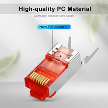 Load image into Gallery viewer, Cat7 RJ45 Connector 8P8C Modular Ethernet Cable Head Plug Gold-plated Cat 7 Crimp Network RJ 45 Cat7 Colorful Crimper Connector
