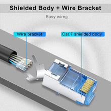 Load image into Gallery viewer, Cat7 RJ45 Connector 8P8C Modular Ethernet Cable Head Plug Gold-plated Cat 7 Crimp Network RJ 45 Cat7 Colorful Crimper Connector
