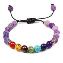 Load image into Gallery viewer, Charm Purple Agates Natural Weathered Gem Stone Bead Strand Women Stretch Bracelet Reiki Yoga Jewelry Best Friend Gift Pulseras
